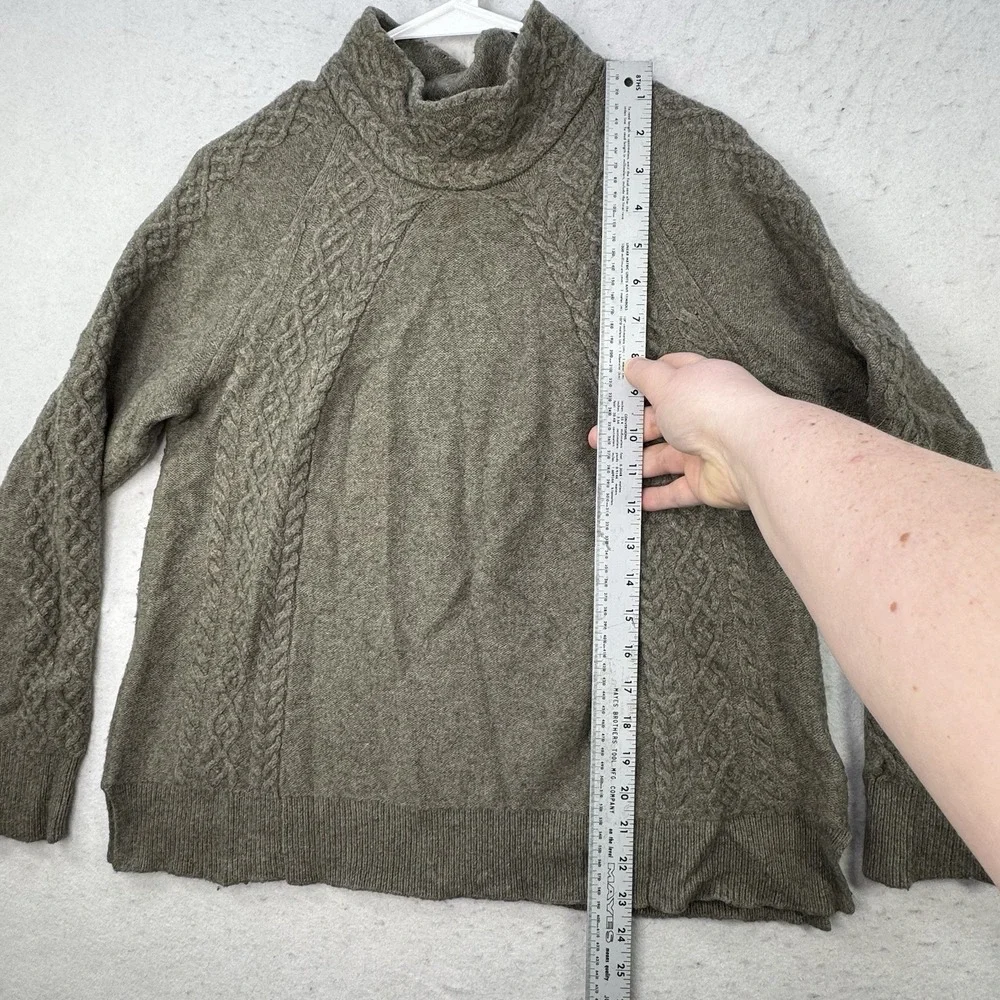 Aventura Sweater Womens Medium / Large Merino Wool Blend Cable Knit Mock Neck - Picture 5 of 13